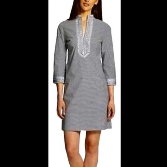 Tory Burch | Dresses | Tory Burch Striped Embroidered Tunic Dress Size 2